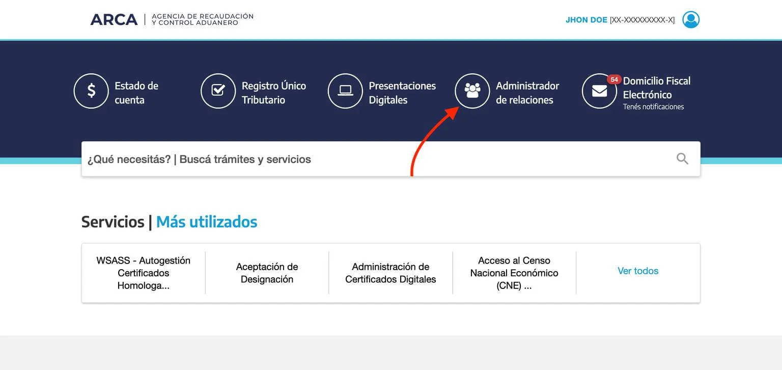 Administrador de Relaciones de Clave Fiscal