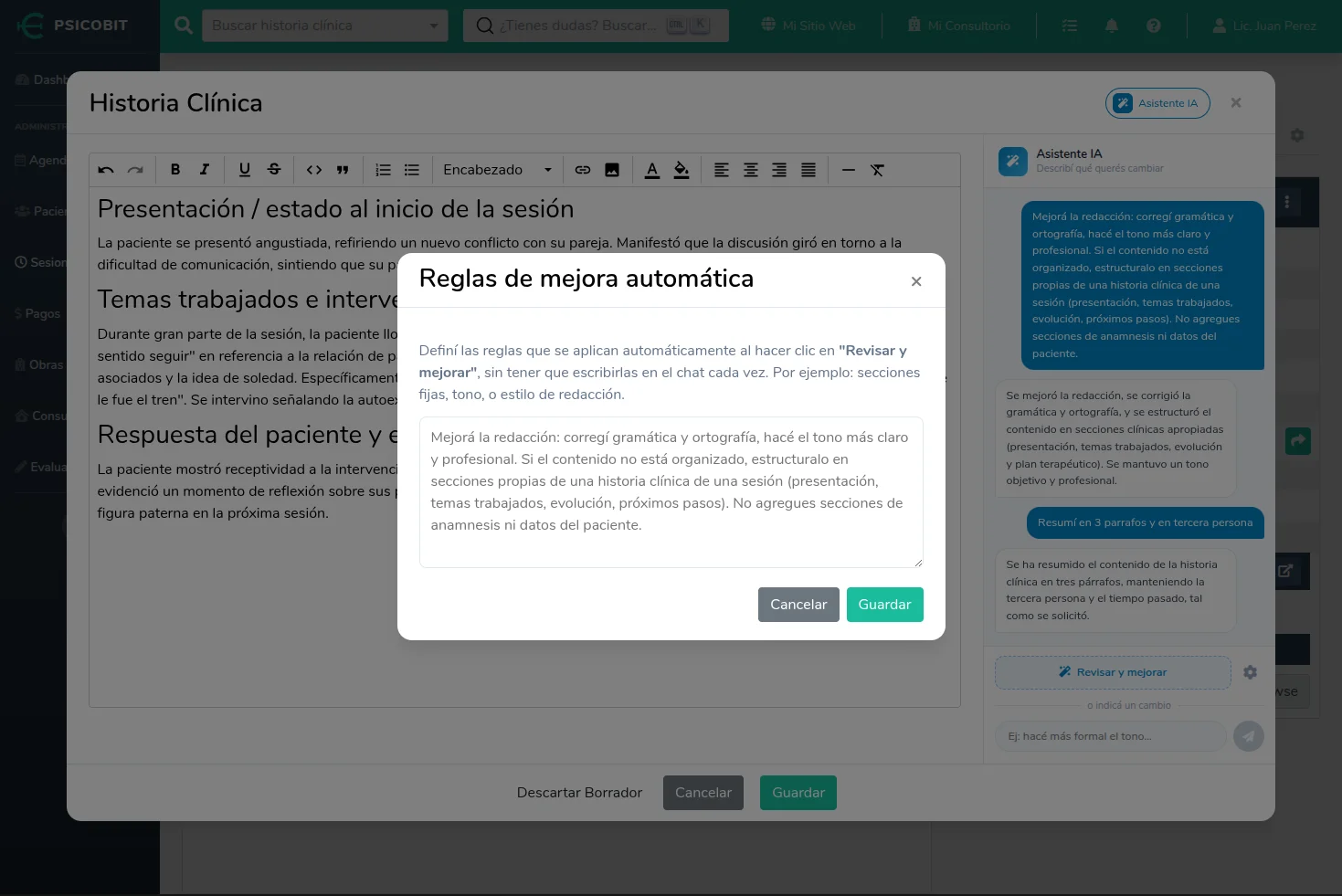 Configuración del asistente IA