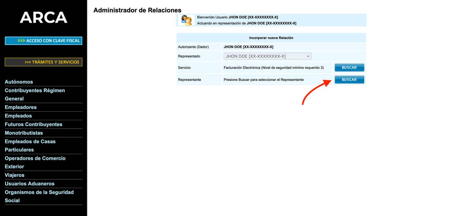 Buscar representante