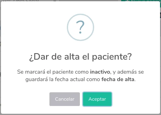 Dar de alta paciente
