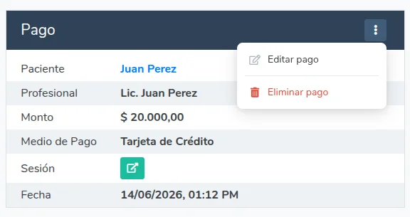 Editar pago