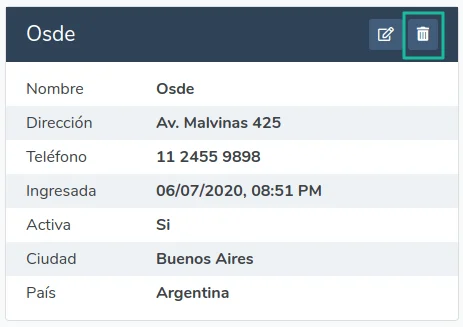 Eliminar obra social