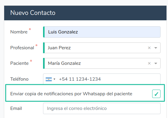 Enviar copia de notificaciones por WhatsApp