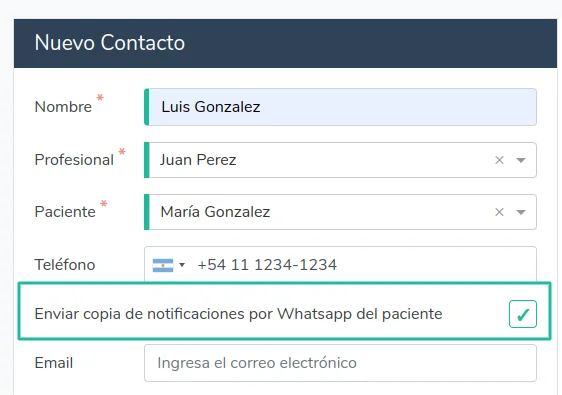 Enviar copia de notificaciones por WhatsApp