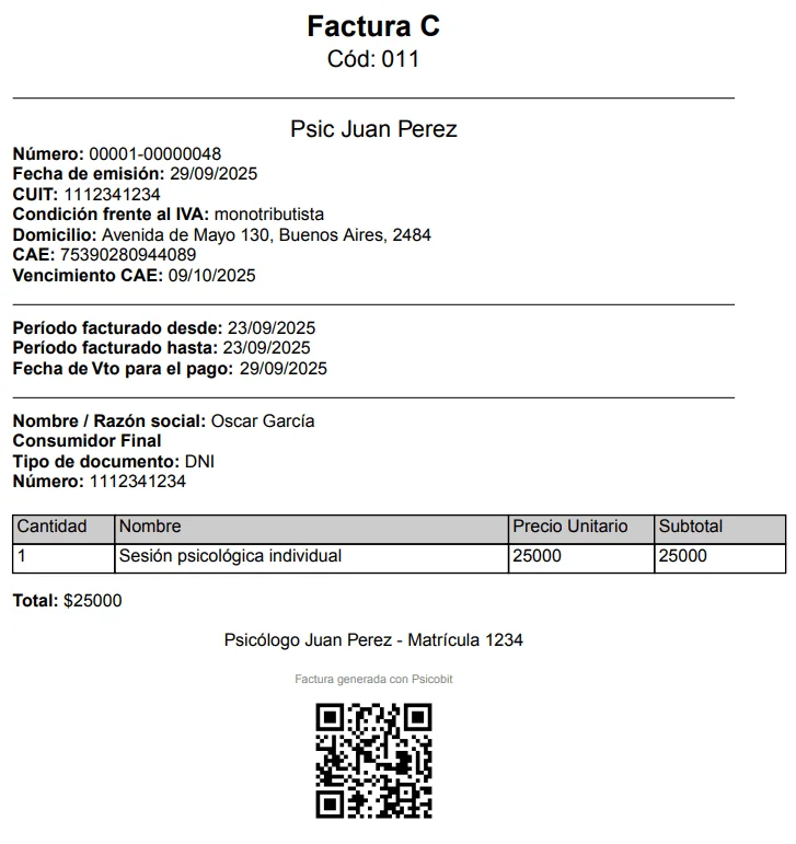 Factura Electrónica Generada