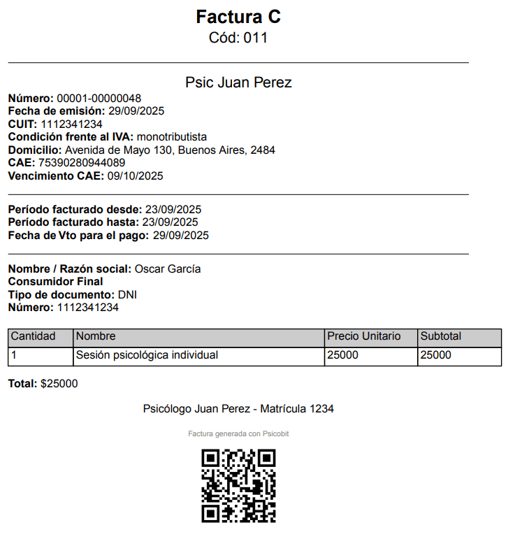 Factura Electrónica Generada
