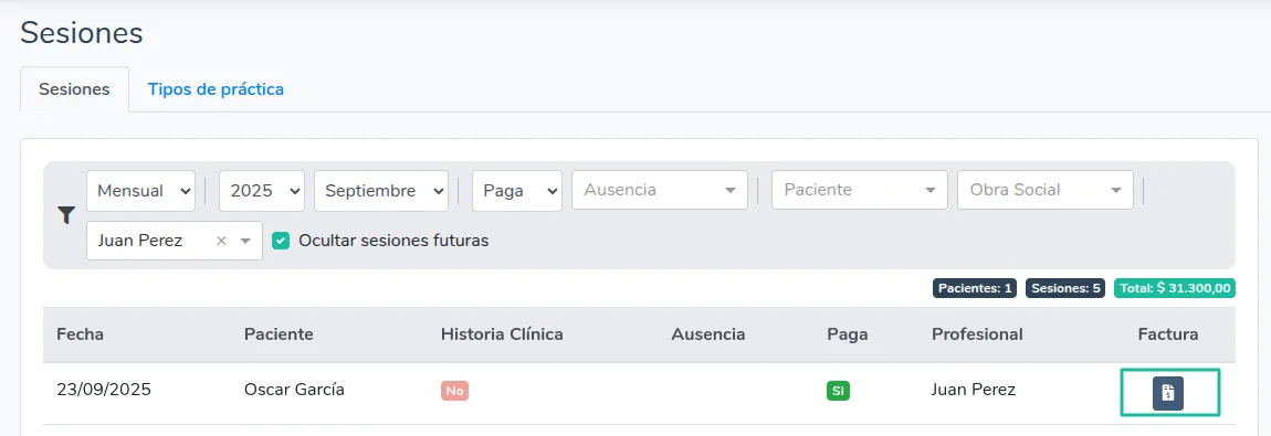 Descargar Factura Generada