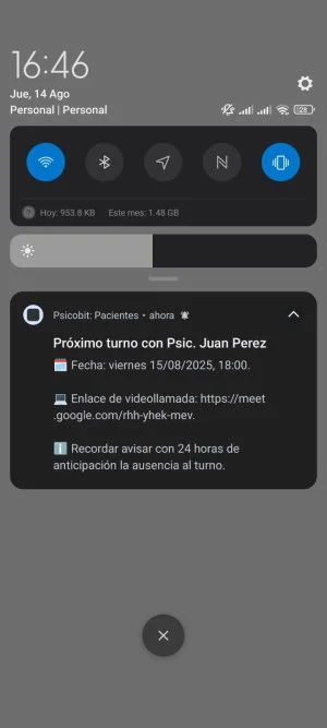 Notificación de turno