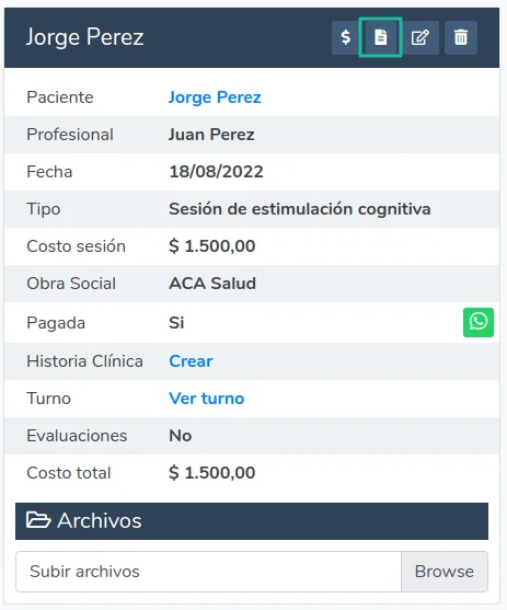 Registrar evaluación